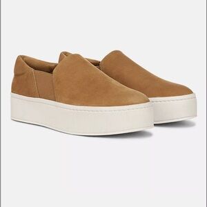 Vince Warren tan suede slip on sneakers